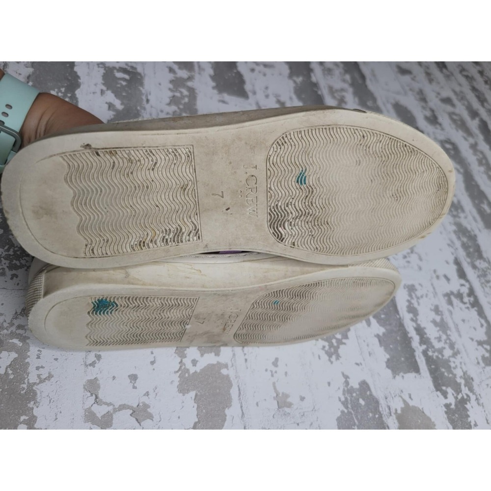 J Crew Women's The Road‎ Trip White with Purple Stripe Sneakers Size 7 - Picture 8 of 8